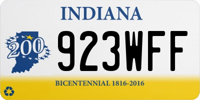 IN license plate 923WFF