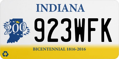 IN license plate 923WFK