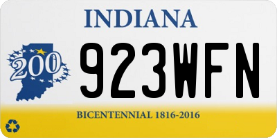 IN license plate 923WFN