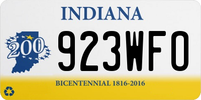 IN license plate 923WFO