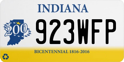 IN license plate 923WFP