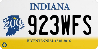 IN license plate 923WFS