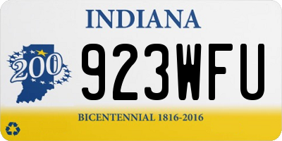 IN license plate 923WFU