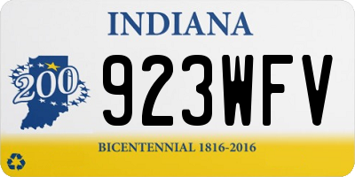 IN license plate 923WFV