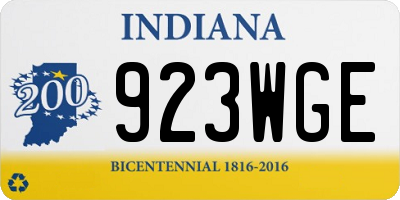 IN license plate 923WGE