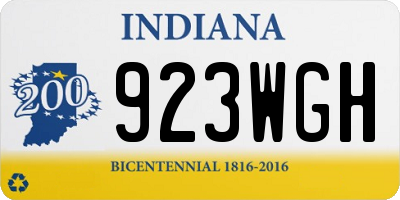 IN license plate 923WGH