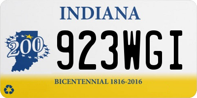 IN license plate 923WGI