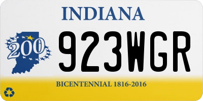 IN license plate 923WGR