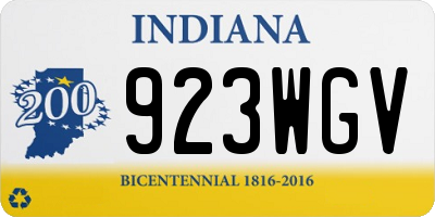 IN license plate 923WGV