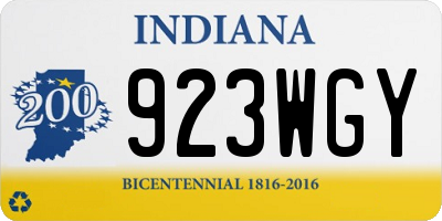 IN license plate 923WGY