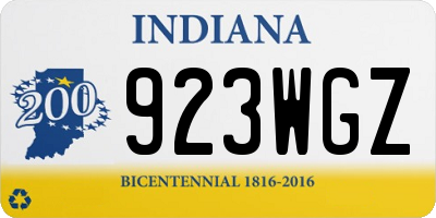 IN license plate 923WGZ