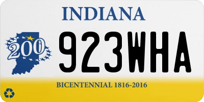 IN license plate 923WHA