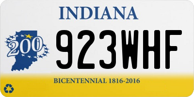 IN license plate 923WHF