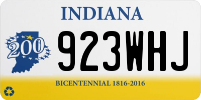 IN license plate 923WHJ
