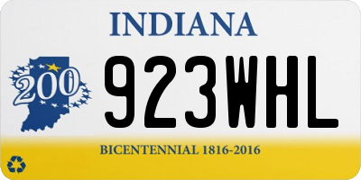IN license plate 923WHL