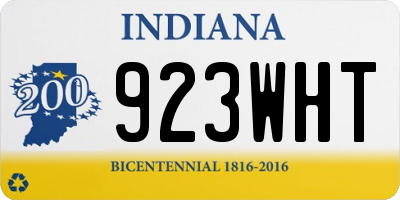 IN license plate 923WHT
