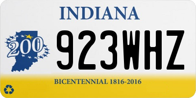 IN license plate 923WHZ