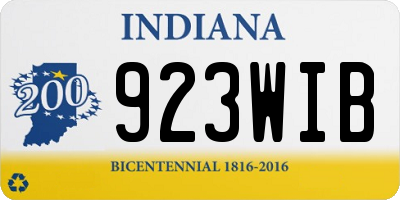 IN license plate 923WIB