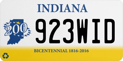 IN license plate 923WID