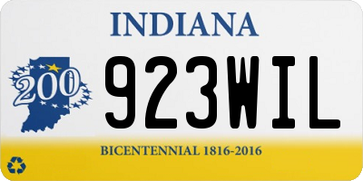 IN license plate 923WIL