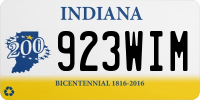 IN license plate 923WIM