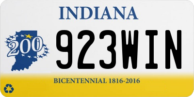 IN license plate 923WIN
