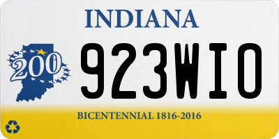 IN license plate 923WIO