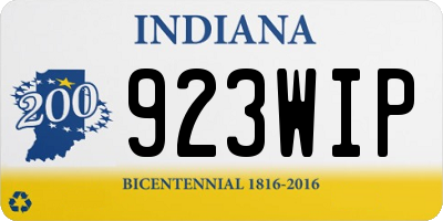 IN license plate 923WIP