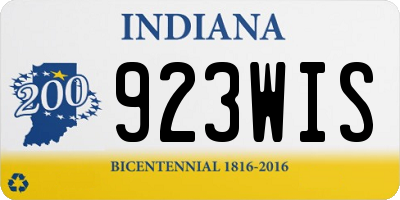 IN license plate 923WIS