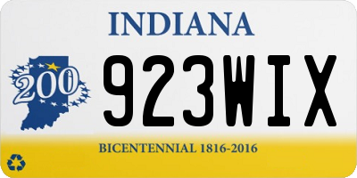 IN license plate 923WIX