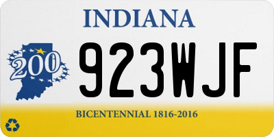 IN license plate 923WJF
