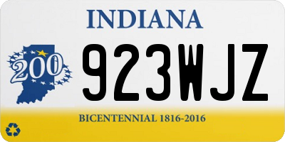 IN license plate 923WJZ