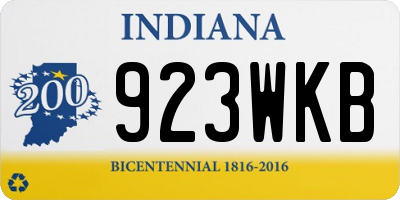IN license plate 923WKB