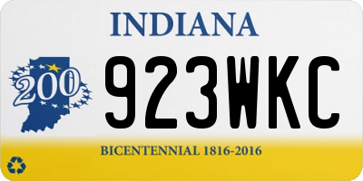 IN license plate 923WKC