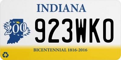 IN license plate 923WKO