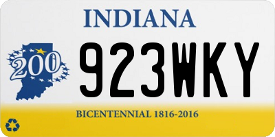 IN license plate 923WKY
