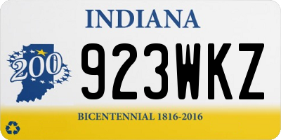 IN license plate 923WKZ