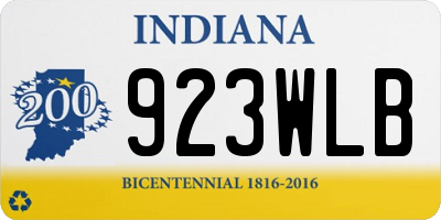 IN license plate 923WLB