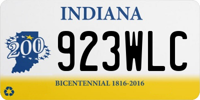 IN license plate 923WLC