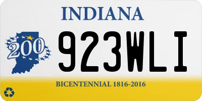 IN license plate 923WLI