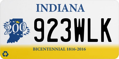 IN license plate 923WLK
