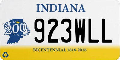 IN license plate 923WLL