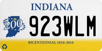 IN license plate 923WLM