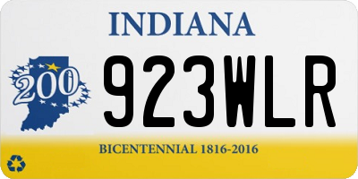 IN license plate 923WLR