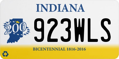 IN license plate 923WLS