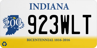 IN license plate 923WLT