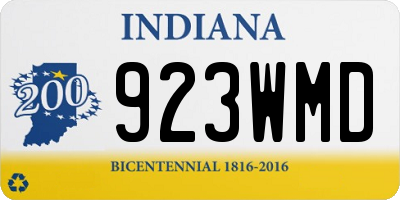 IN license plate 923WMD