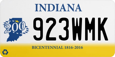 IN license plate 923WMK