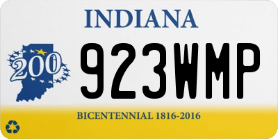 IN license plate 923WMP
