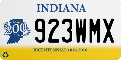 IN license plate 923WMX